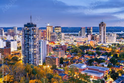 Hamilton, Ontario, Canada Skyline at Twilight