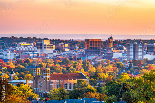 Syracuse, New York, USA Downtown Cityscape in Autumn