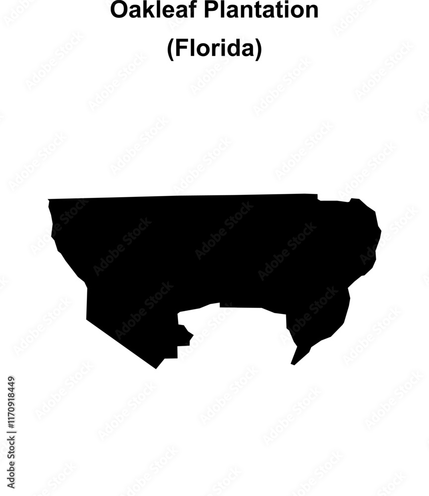Oakleaf Plantation (Florida) blank outline map Oakleaf Plantation (Florida) blank outline map