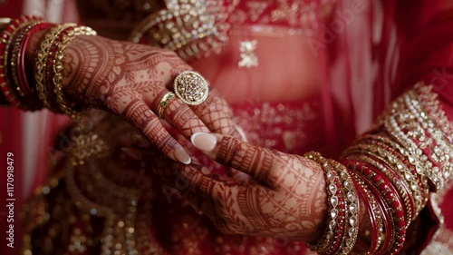 Selective Foucs On Girl's Hand Showing her Golden Bangles