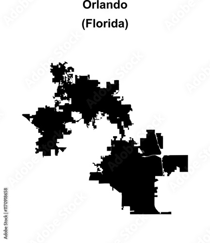 Orlando (Florida) blank outline map