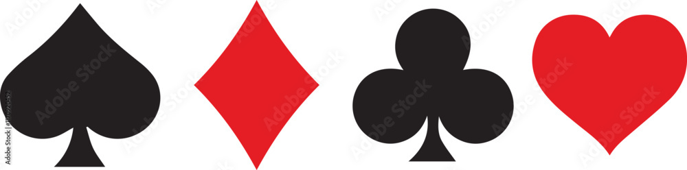 Suit deck of playing cards on white background. Vector illustration. Suit deck of playing cards on white background. Vector illustration.
