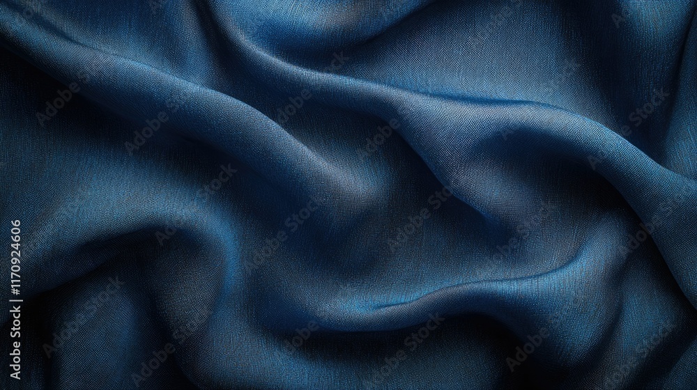 Deep Blue Draped Fabric: A Study in Texture and Shadow Deep Blue Draped Fabric: A Study in Texture and Shadow
