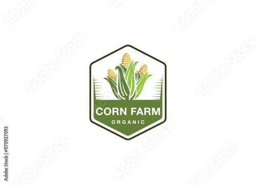 Organic corn farm logo design. Corn farming logo