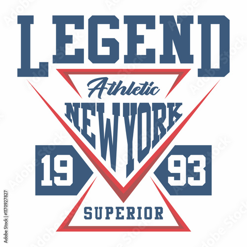 legend athletic new york, original design typography, t-shirt graphics, vectors illustration