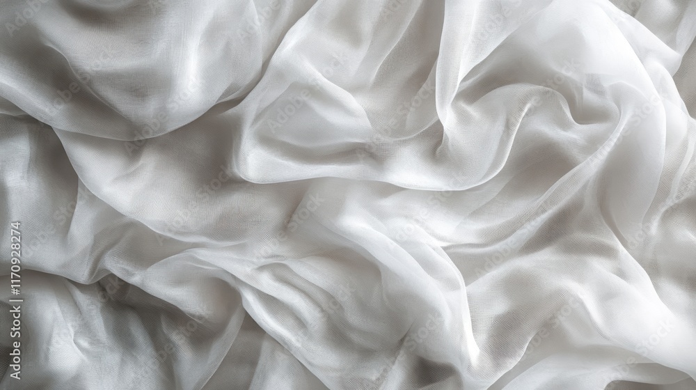 Obraz premium Draped White Silk Fabric Texture Background - Minimalism