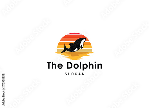 fun friendly dolphin with heart logo vector for health care medical hospitality business brand