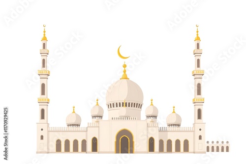 Wallpaper Mural Eid Mubarak Gold and blue Eid al Fitr card design to celebrate the Festival of Breaking the Fast marking the end of the holy month of Ramadan illustration
 Torontodigital.ca