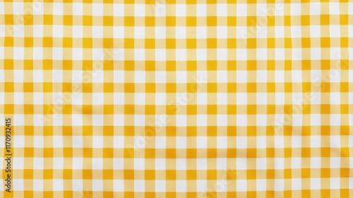 Yellow Gingham Fabric Texture Background - Bright/bold colors