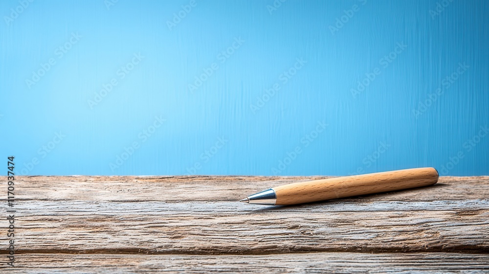 Obraz premium A wooden pen sitting on top of a wooden table