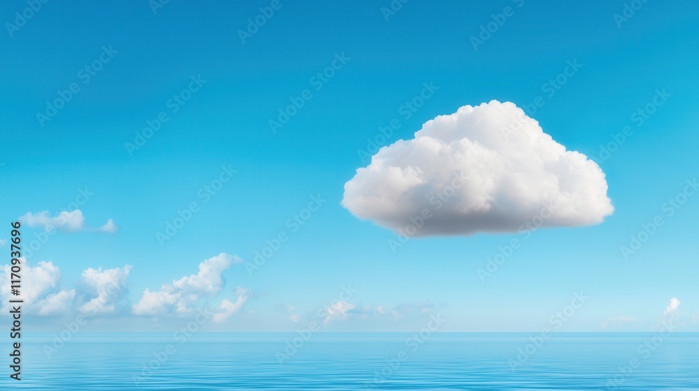 A large white cloud floating over a body of water A large white cloud floating over a body of water