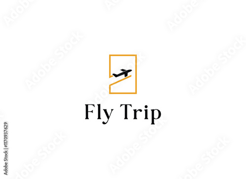 Private travelling jet logo design. Airplane logo for tourist and travel.