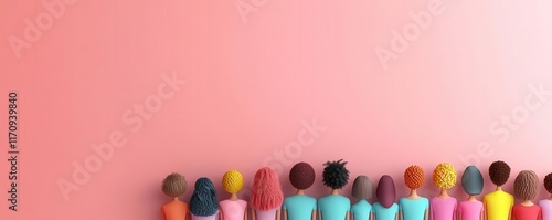 Diversity hiring practices flat design top view HR theme 3D render colored pastel photo