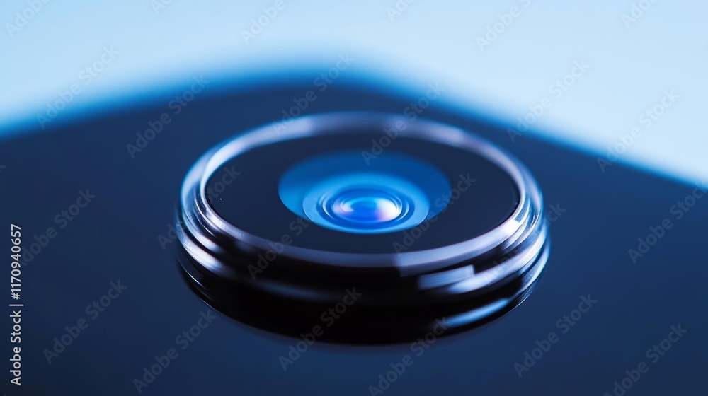 Close-up view of a smartphone or tablet camera lens showcasing modern technology, sleek design, and innovative optics for mobile devices, highlighting precision engineering and functionality Close-up view of a smartphone or tablet camera lens showcasing modern technology, sleek design, and innovative optics for mobile devices, highlighting precision engineering and functionality