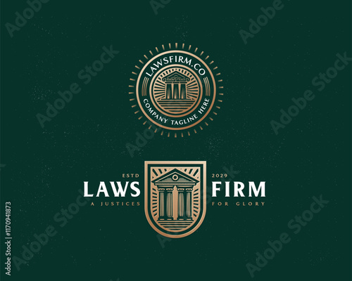 Vintage classic unique Legal and Law Firm logo template logo for justice business 