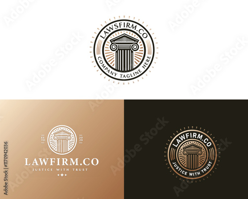 Vintage classic unique Legal and Law Firm logo template logo for justice business 