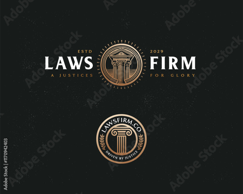 Vintage classic unique Legal and Law Firm logo template logo for justice business 