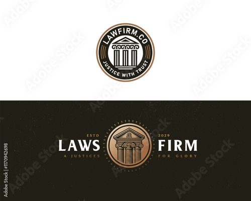 Vintage classic unique Legal and Law Firm logo template logo for justice business 