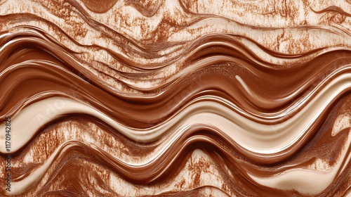 Wallpaper Mural Close up of chocolate cream texture background, sweet food and drink concept. Torontodigital.ca