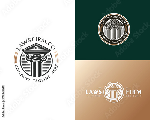 Vintage classic unique Legal and Law Firm logo template logo for justice business 