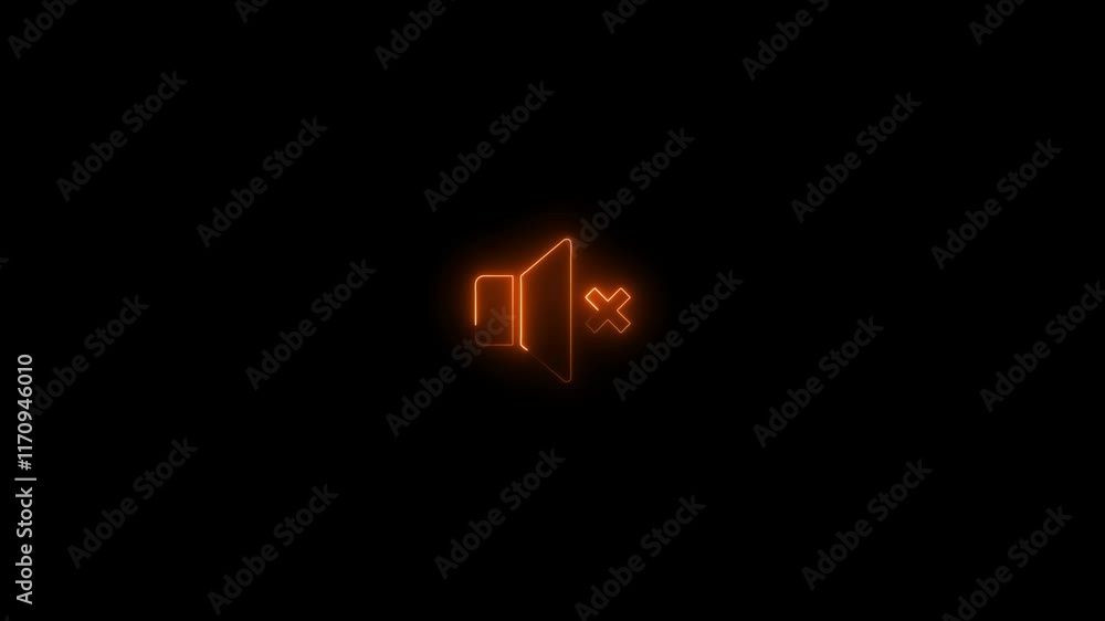 Abstract neon mute speaker icon.No sound icon. Volume Off symbol. Abstract neon mute speaker icon.No sound icon. Volume Off symbol.