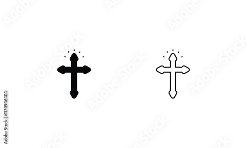 Catholicism  icons set vector stock illustration