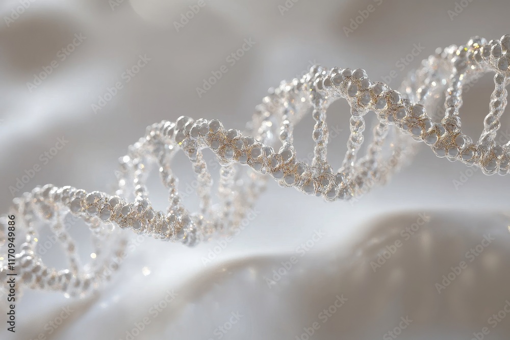 Clear DNA Strand Abstract Design, Generative AI Clear DNA Strand Abstract Design, Generative AI