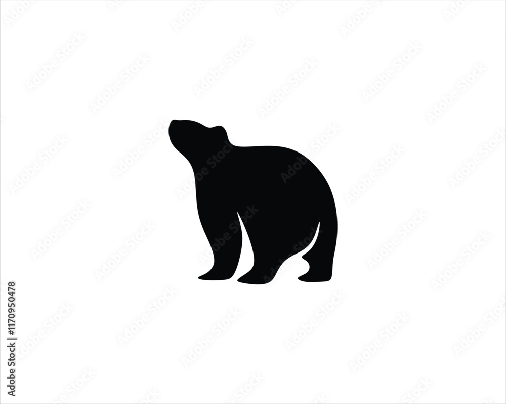 Fototapeta premium black bear image vector illustration logo design