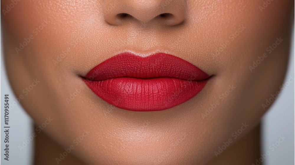 Obraz premium A close up of a woman's face with red lipstick