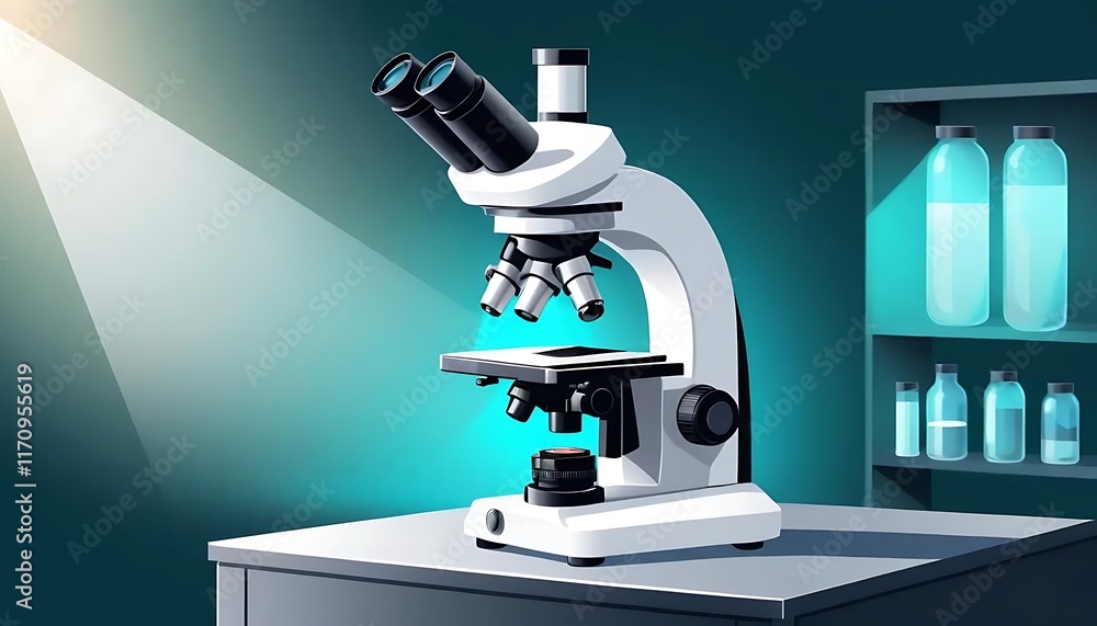 Modern Compound Microscope In A Laboratory Setting Modern Compound Microscope In A Laboratory Setting