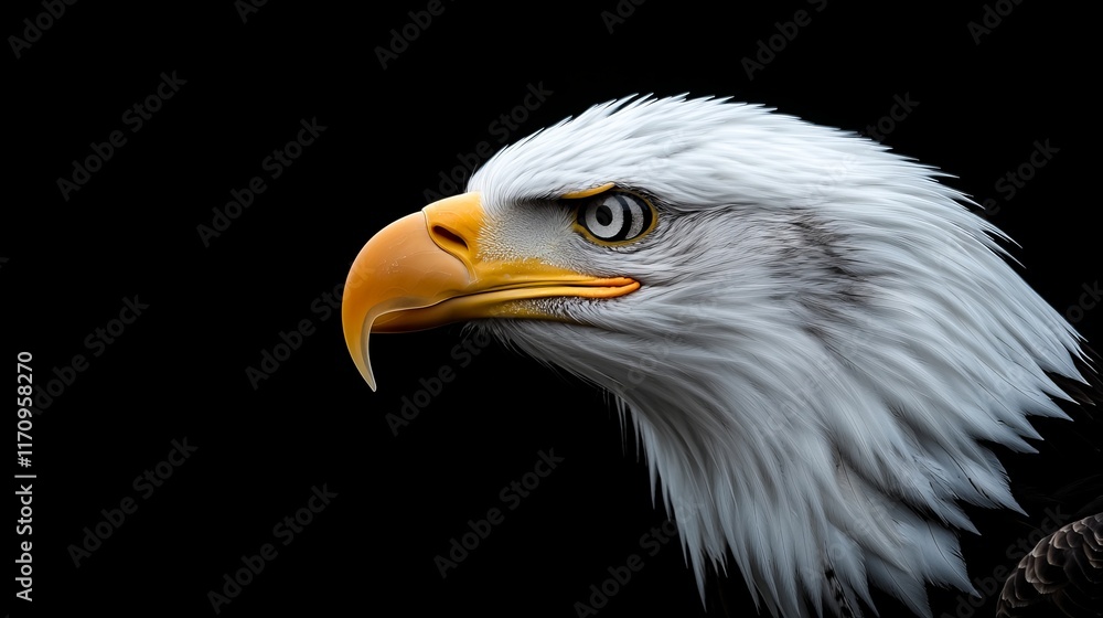 A bald eagle with a black background A bald eagle with a black background