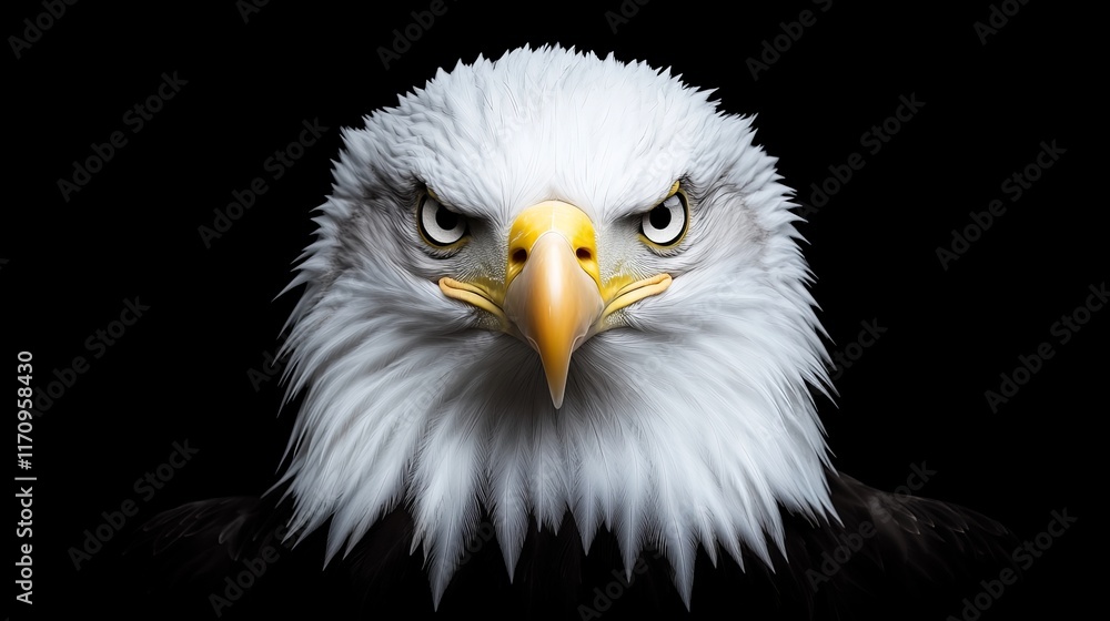 A bald eagle with a black background A bald eagle with a black background