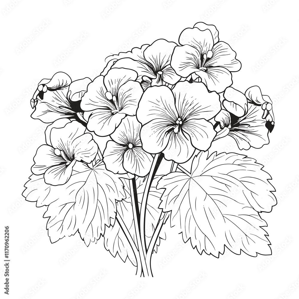 Obraz premium Elegant Silhouette Floral Flower Line Art Vector Illustration
