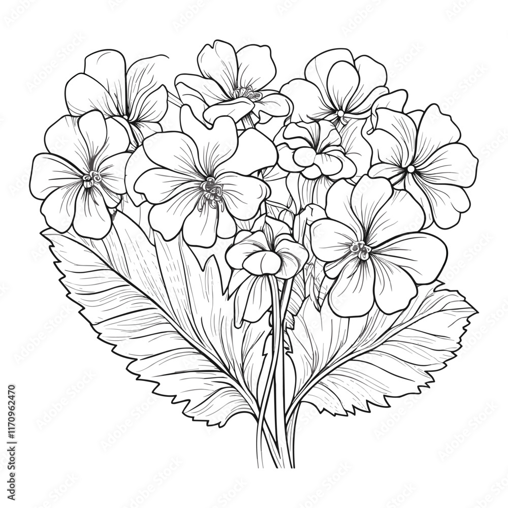 Obraz premium Elegant Silhouette Floral Flower Line Art Vector Illustration
