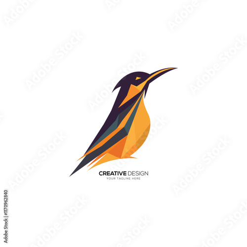 Bird silhouette colorful abstract modern illustration vector logo photo