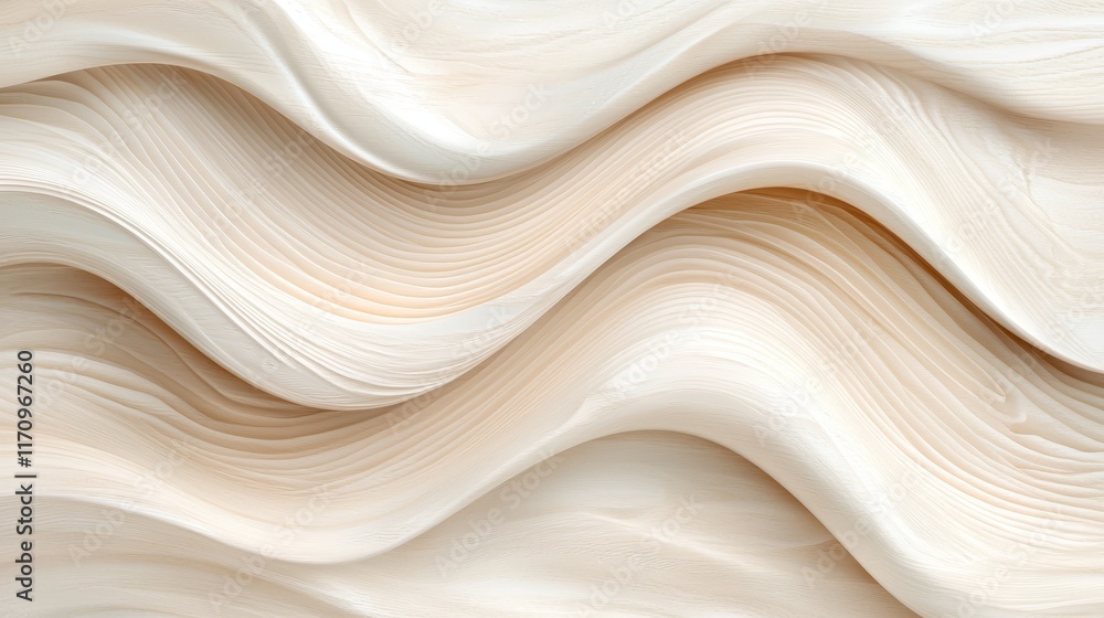 Obraz premium a close up of a white fabric with wavy lines