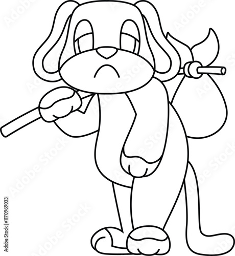 Dog Homeless Animal Vector Graphic Art Illustration