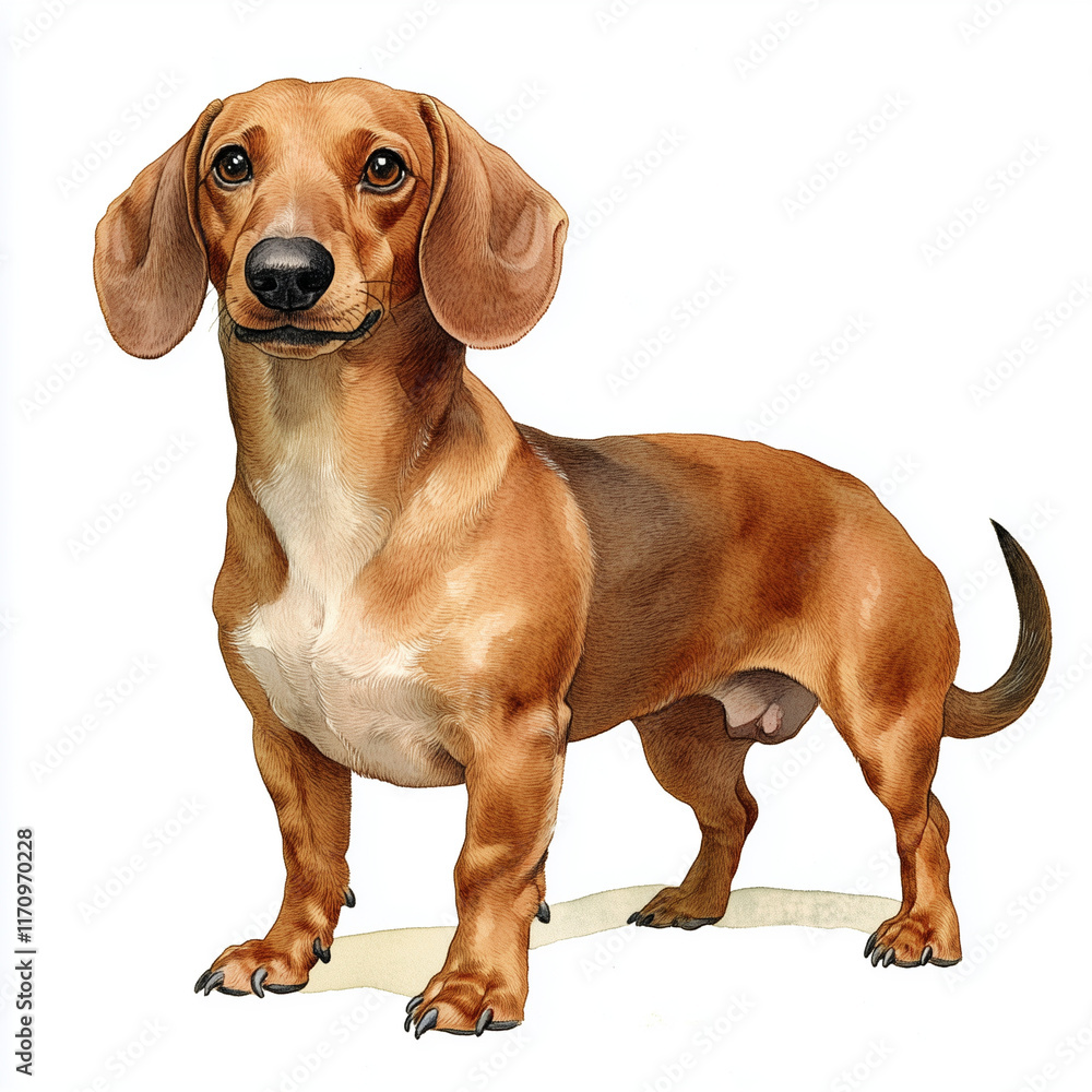 Watercolor clip art of dachshund dog isolated on white background Watercolor clip art of dachshund dog isolated on white background