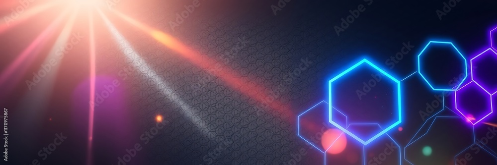 Abstract hexagon pattern with glowing background Abstract hexagon pattern with glowing background