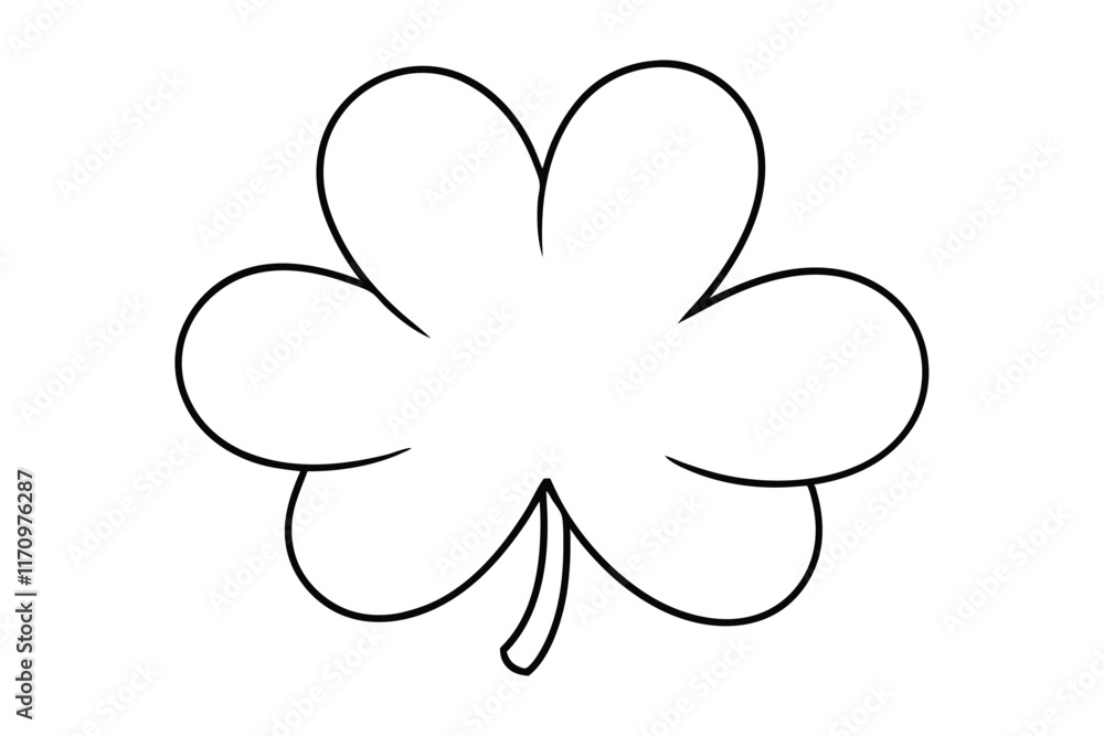 Line art illustration of a cartoon shamrock.eps Line art illustration of a cartoon shamrock.eps