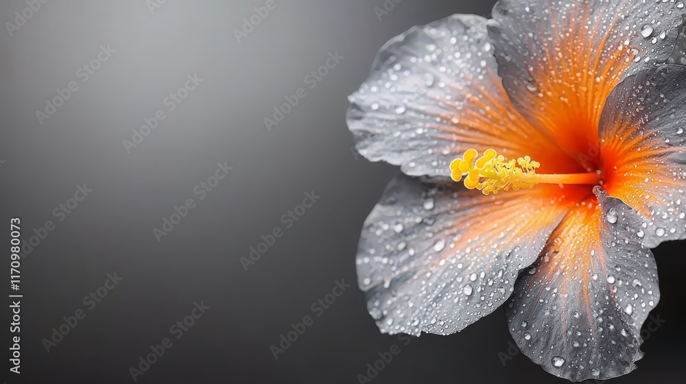 Fototapeta premium A flower with water droplets on it on a black background