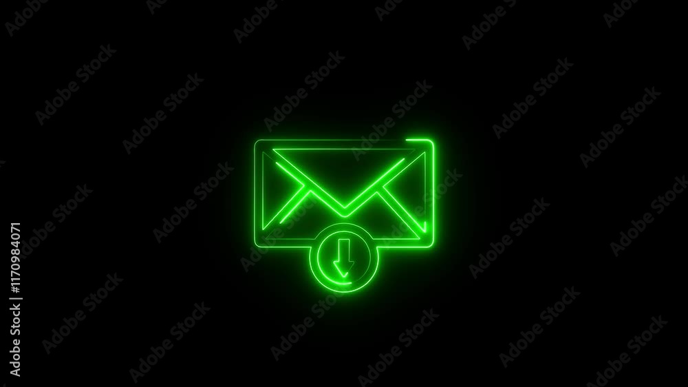 purple color neon mail envelope icon animated on black background. Email notification icon animation, email inbox notification icon animation. purple color neon mail envelope icon animated on black background. Email notification icon animation, email inbox notification icon animation.