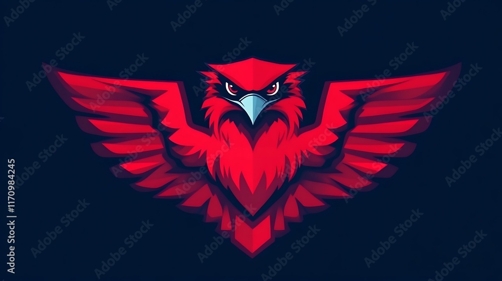 Crimson Eagle Majestic Wings Spread Wide