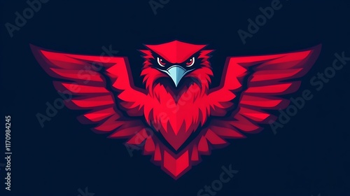Obraz na płótnie Crimson Eagle Majestic Wings Spread Wide w salonie