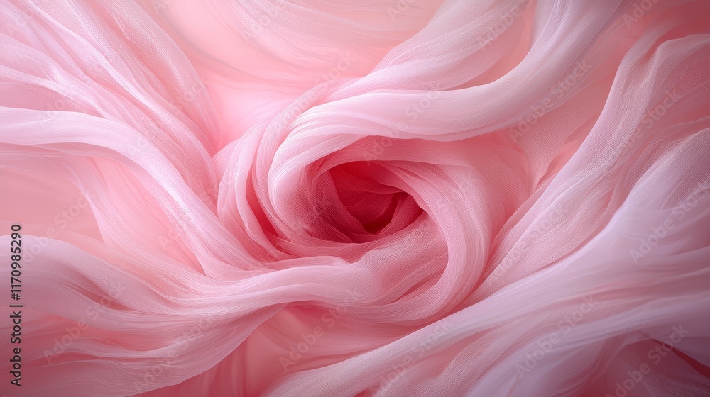 A close up of a pink fabric with a spiral design A close up of a pink fabric with a spiral design