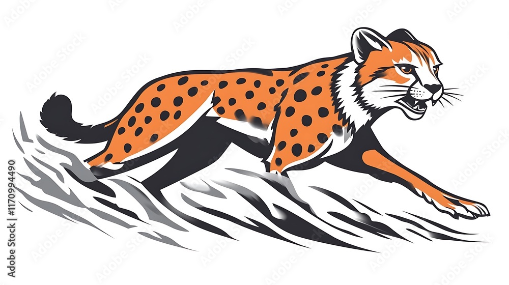 Cheetah Running Wild In Nature Showing Speed And Grace