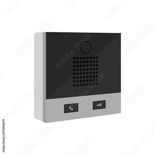 Intercom door lock flat vector design isolated on white background