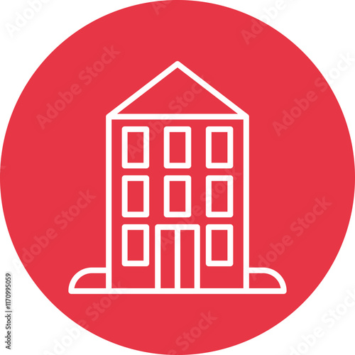 University Hostel line circle icon