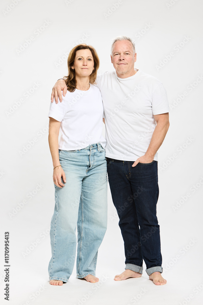 Portrait of couple in a studio shoot. Portrait of couple in a studio shoot.