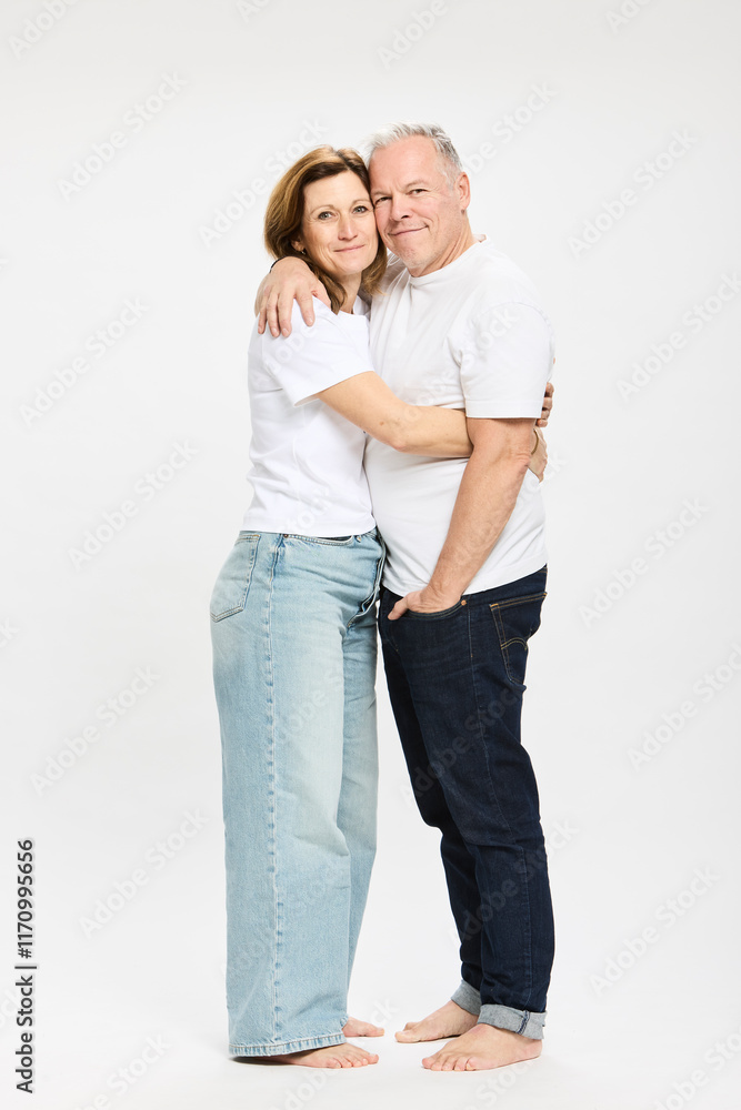 Portrait of couple in a studio shoot. Portrait of couple in a studio shoot.